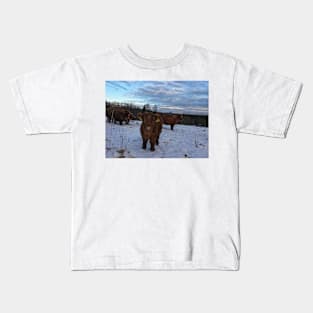 Scottish Highland Cattle Cows and Calves 1608 Kids T-Shirt